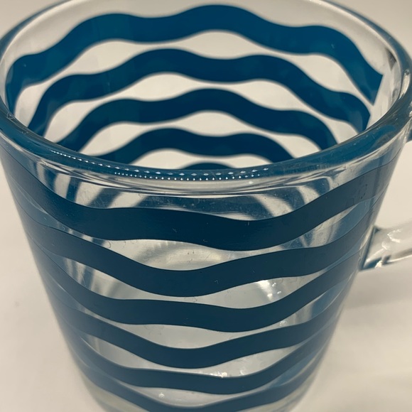 IKEA Glass coffee or tea cups.  Discontinued WAVE design.  Aqua blue! - Picture 8 of 10